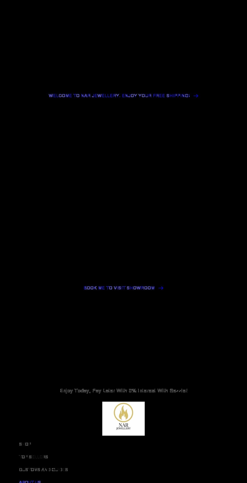 narjewellery.com shopify website screenshot