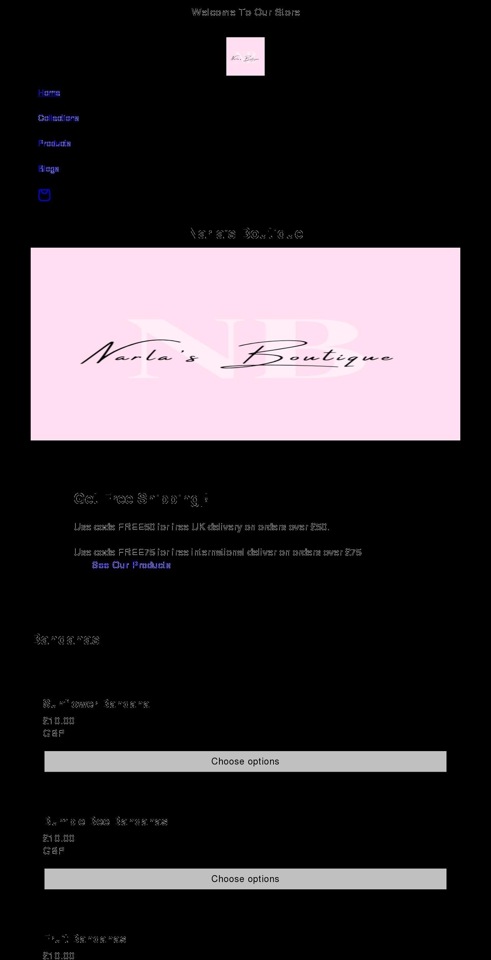 narlasboutique.com shopify website screenshot