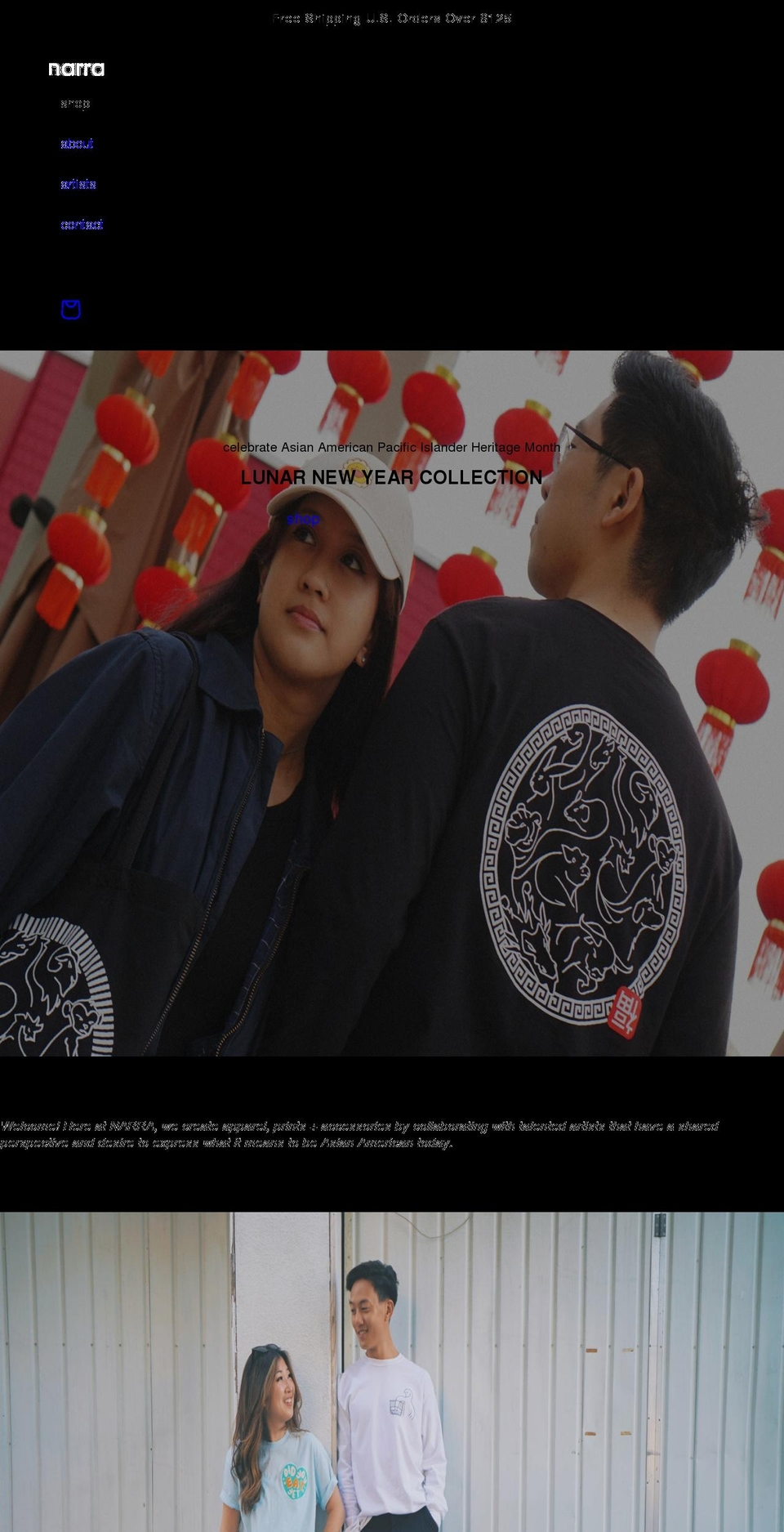 narrastore.com shopify website screenshot