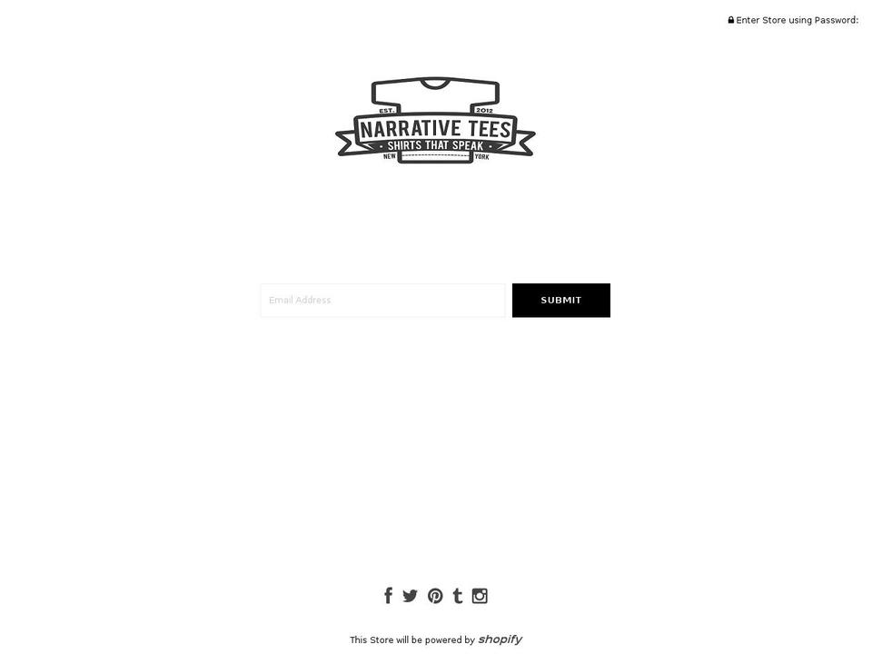 narrativetees.com shopify website screenshot