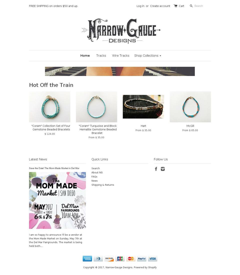 narrow-gaugedesigns.com shopify website screenshot