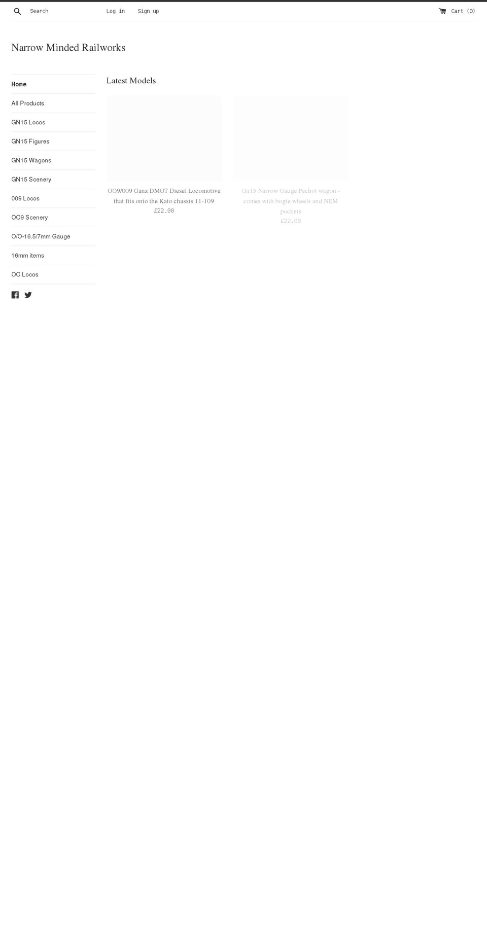 narrowmindedrailworks.com shopify website screenshot
