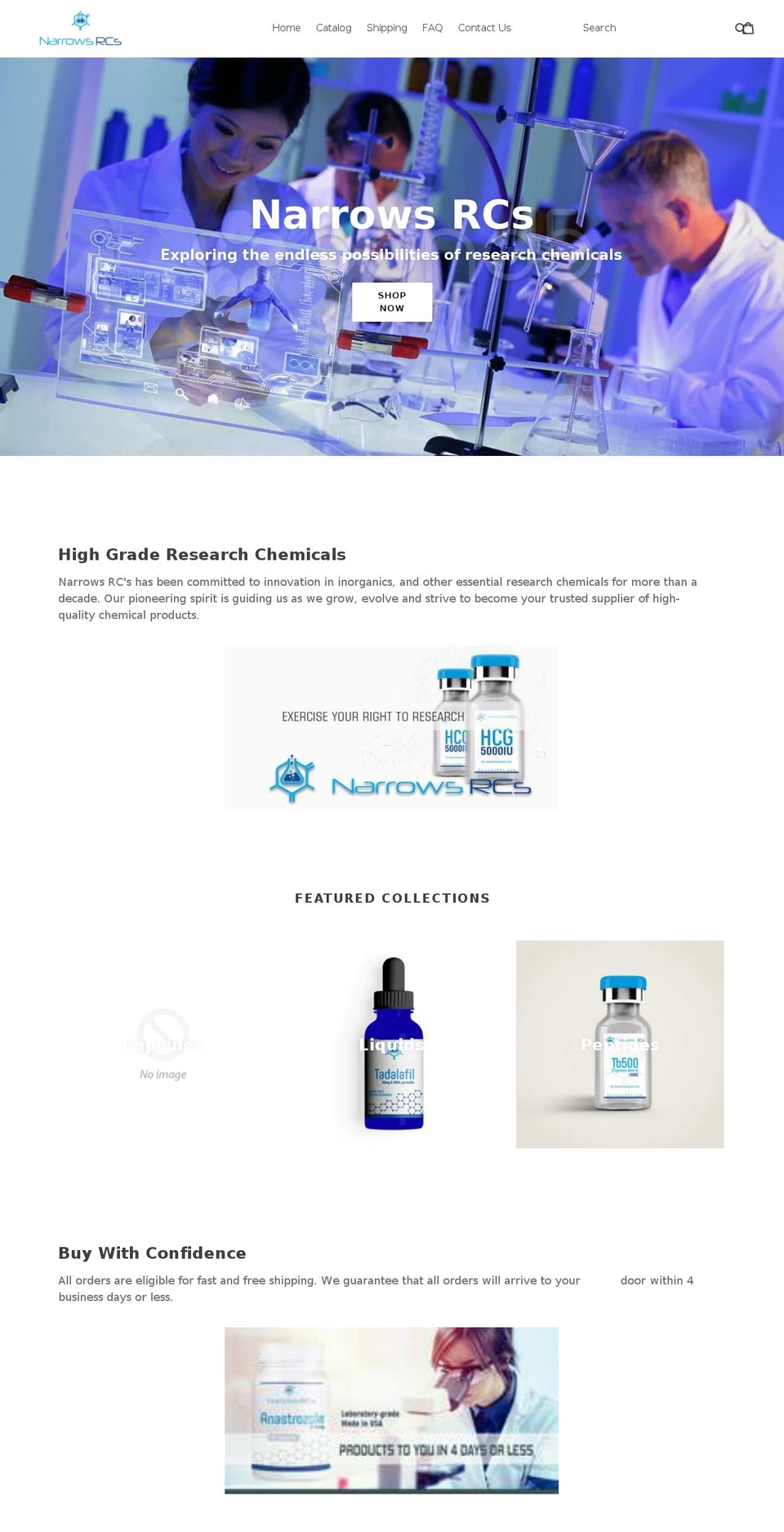 narrowsrcs.com shopify website screenshot