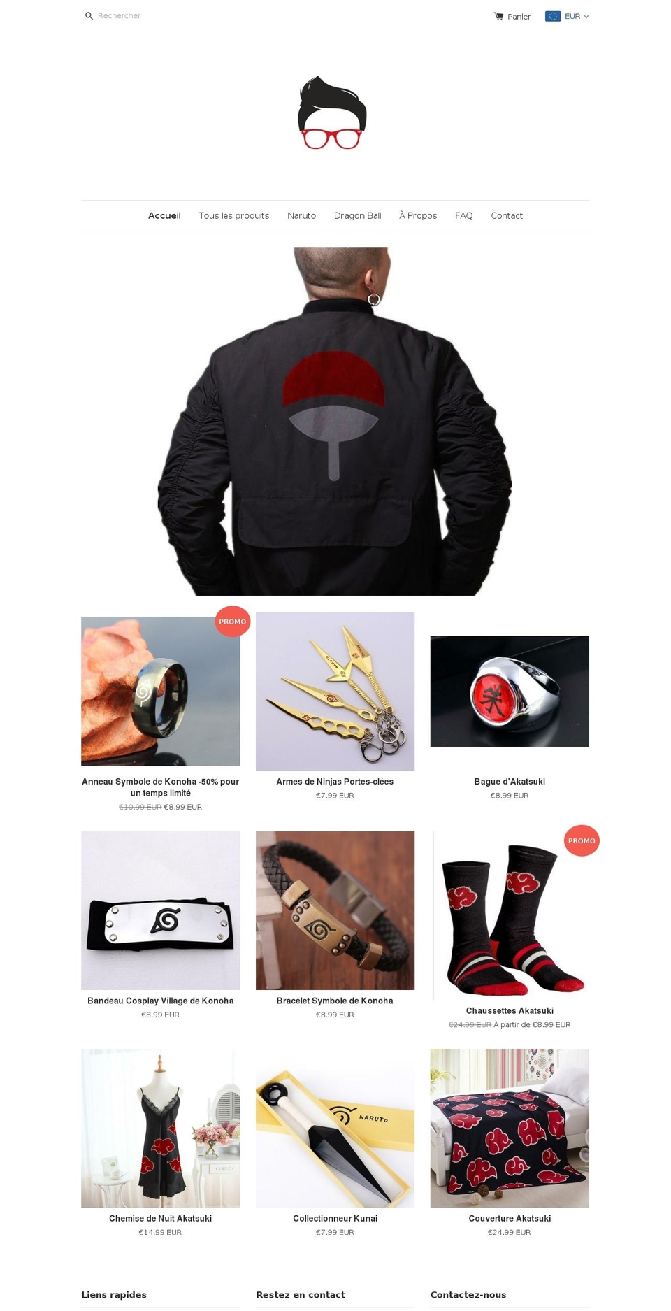naruto-mania.com — Shopify storefront screenshot
