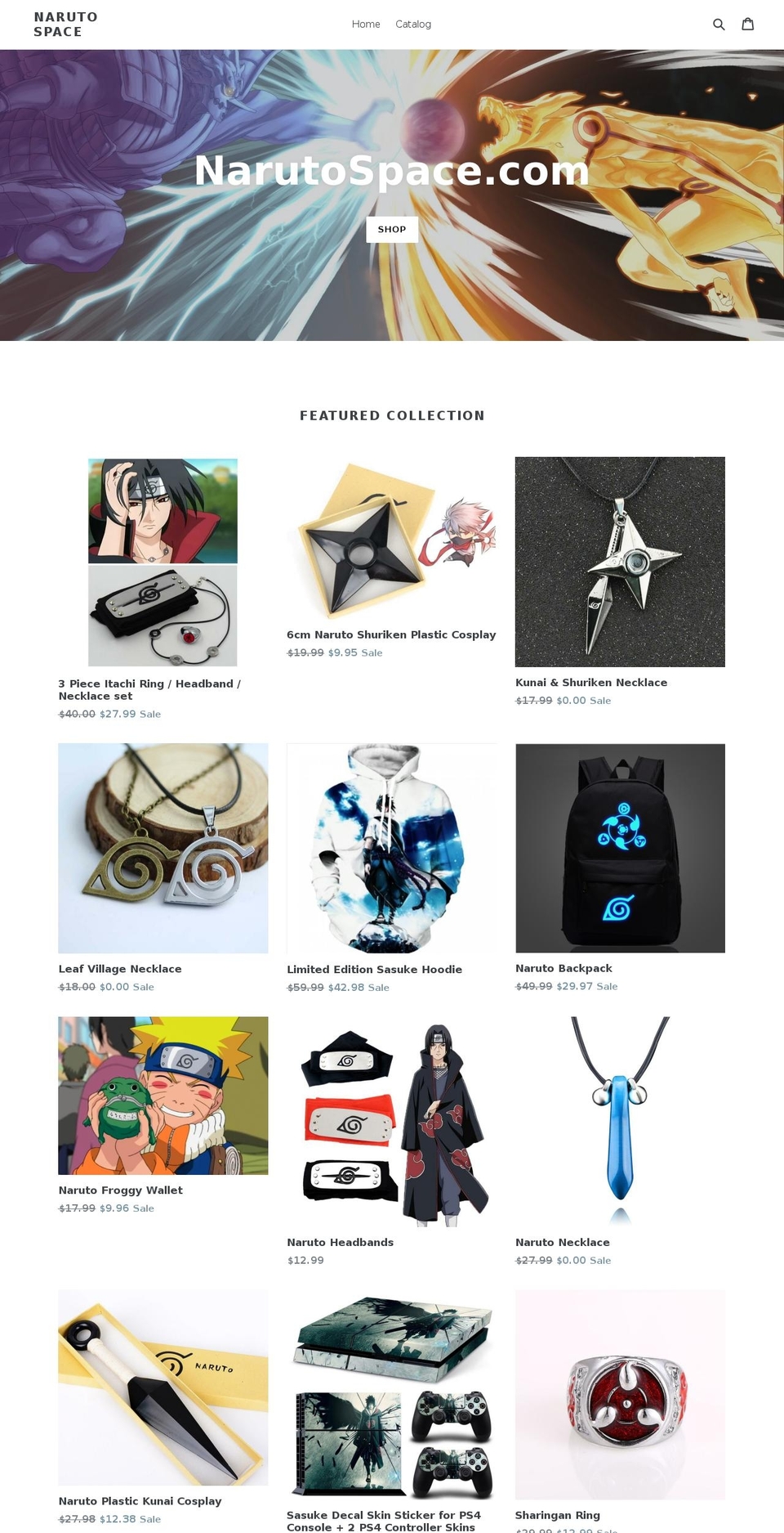 narutospace.com shopify website screenshot