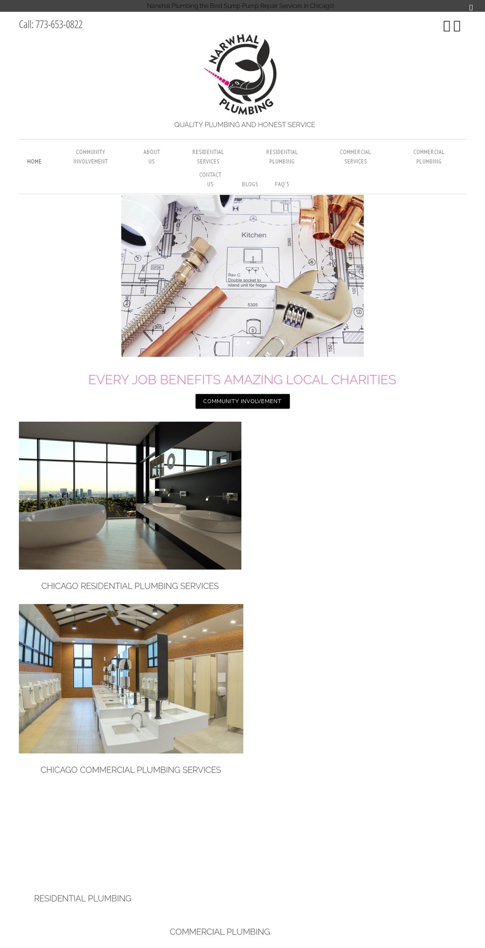narwhal-plumbing.com shopify website screenshot