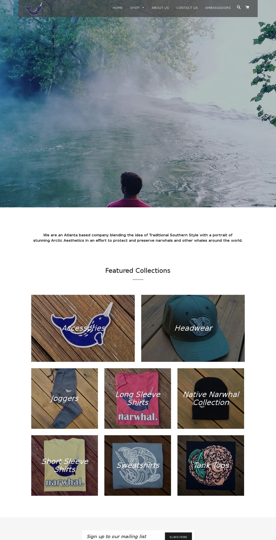 narwhalclothingcompany.com shopify website screenshot
