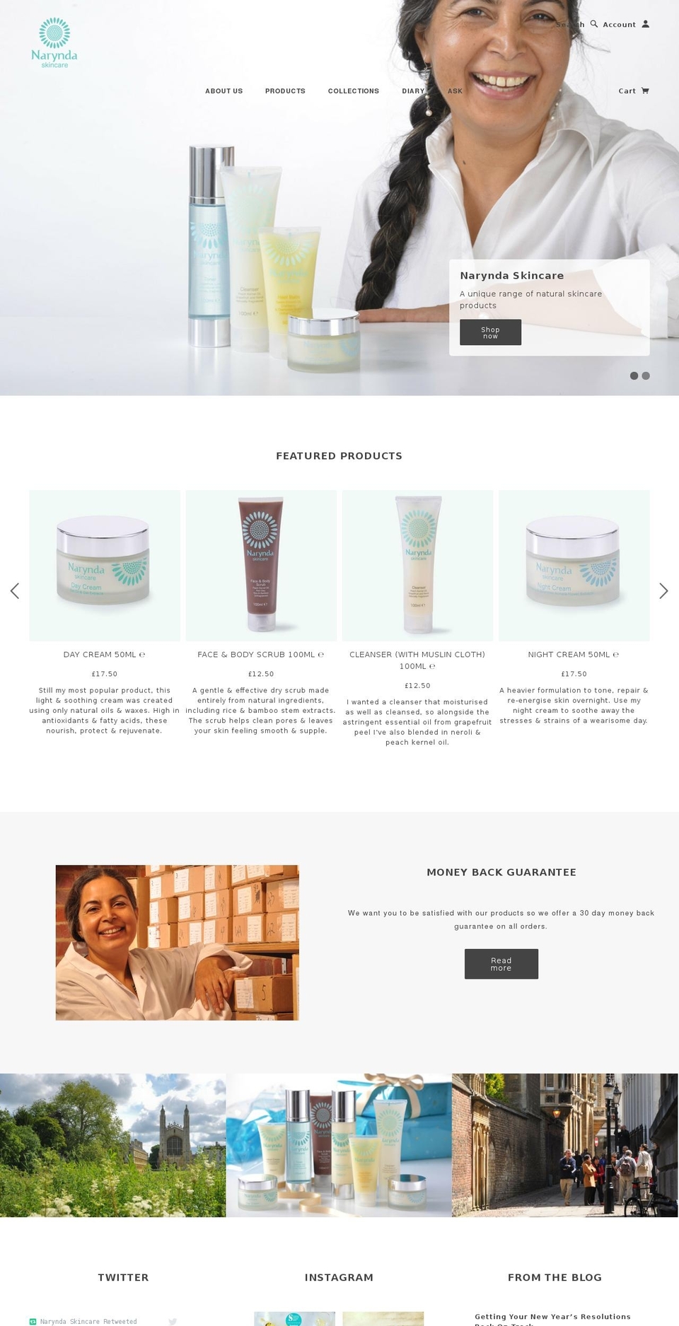 narynda.com shopify website screenshot