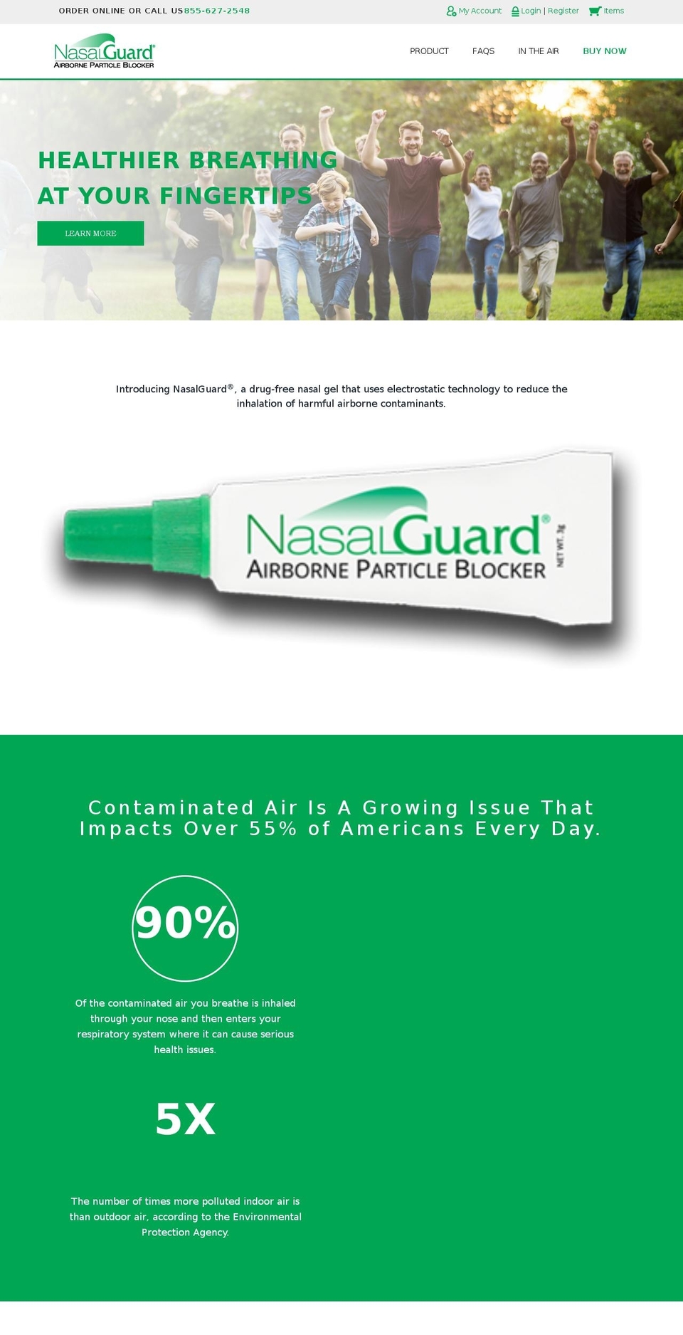 nasalguard.com shopify website screenshot