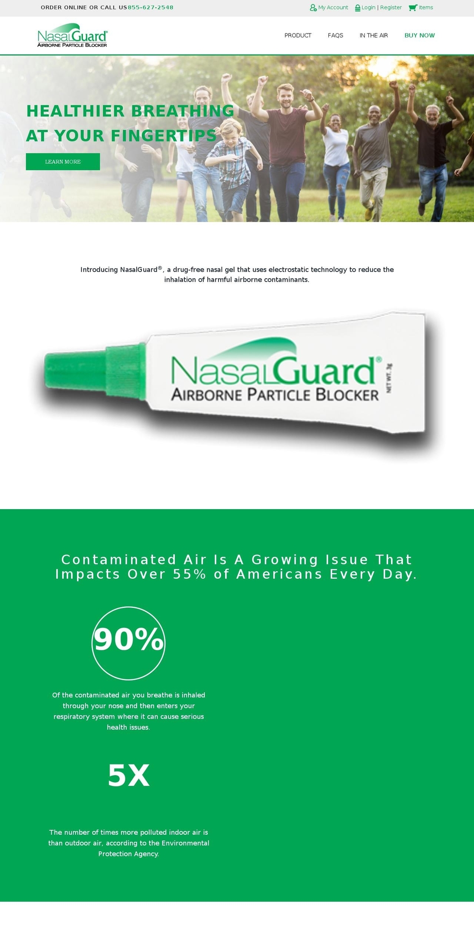 nasalguard.us shopify website screenshot