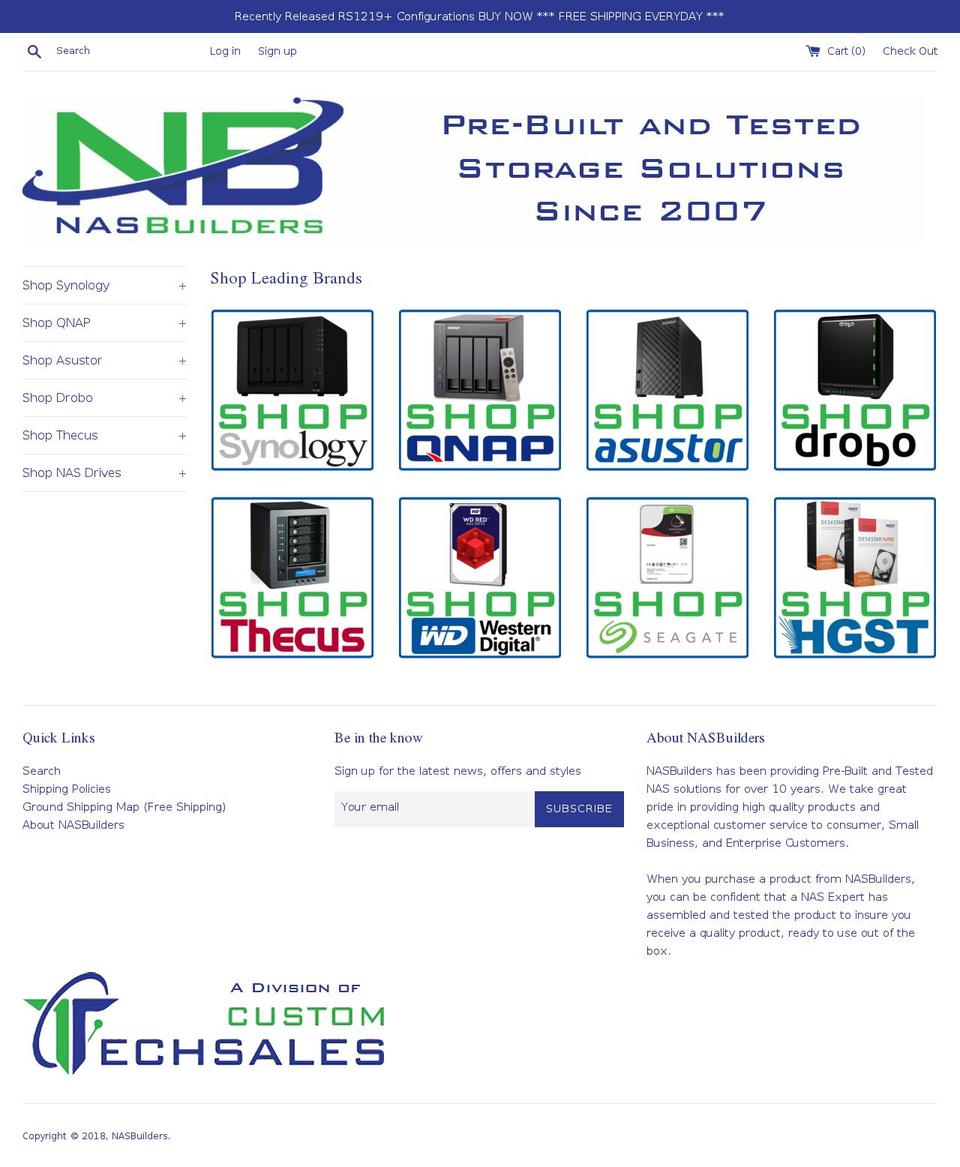 nasbuilders.com — Shopify storefront screenshot