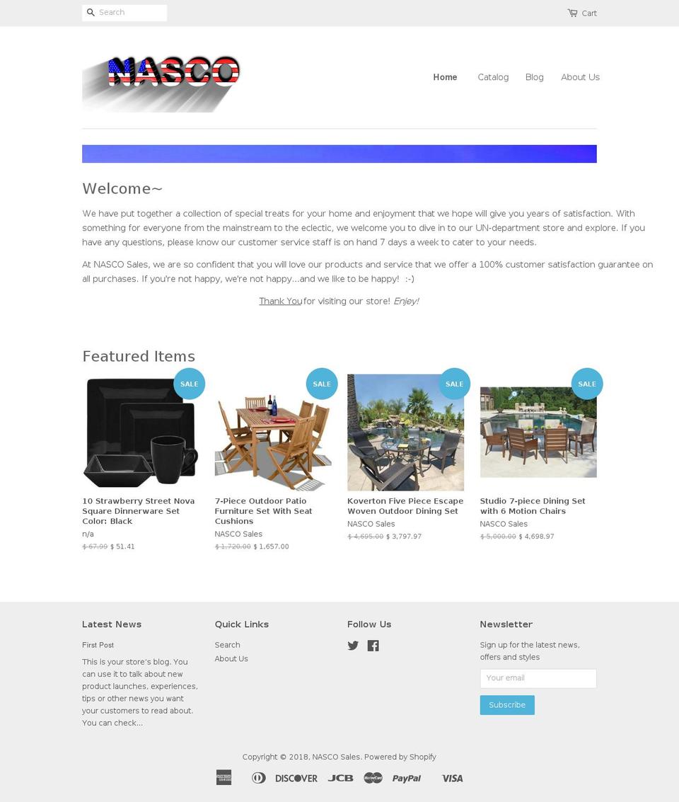 nasco-sales.com shopify website screenshot