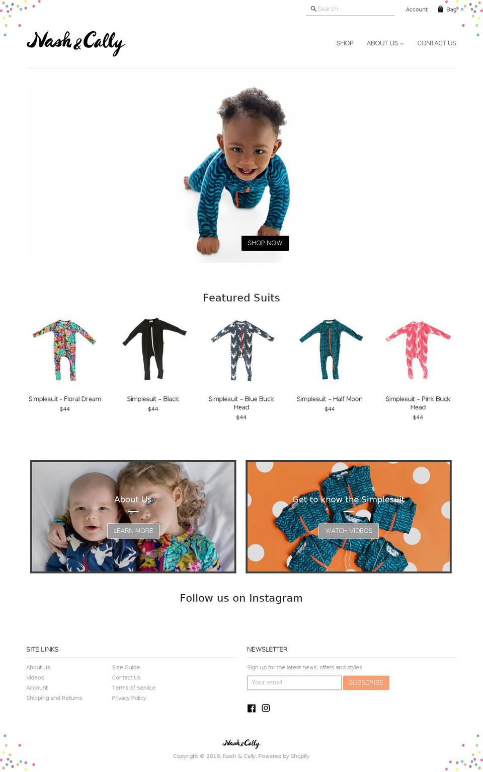 nashandcally.com shopify website screenshot