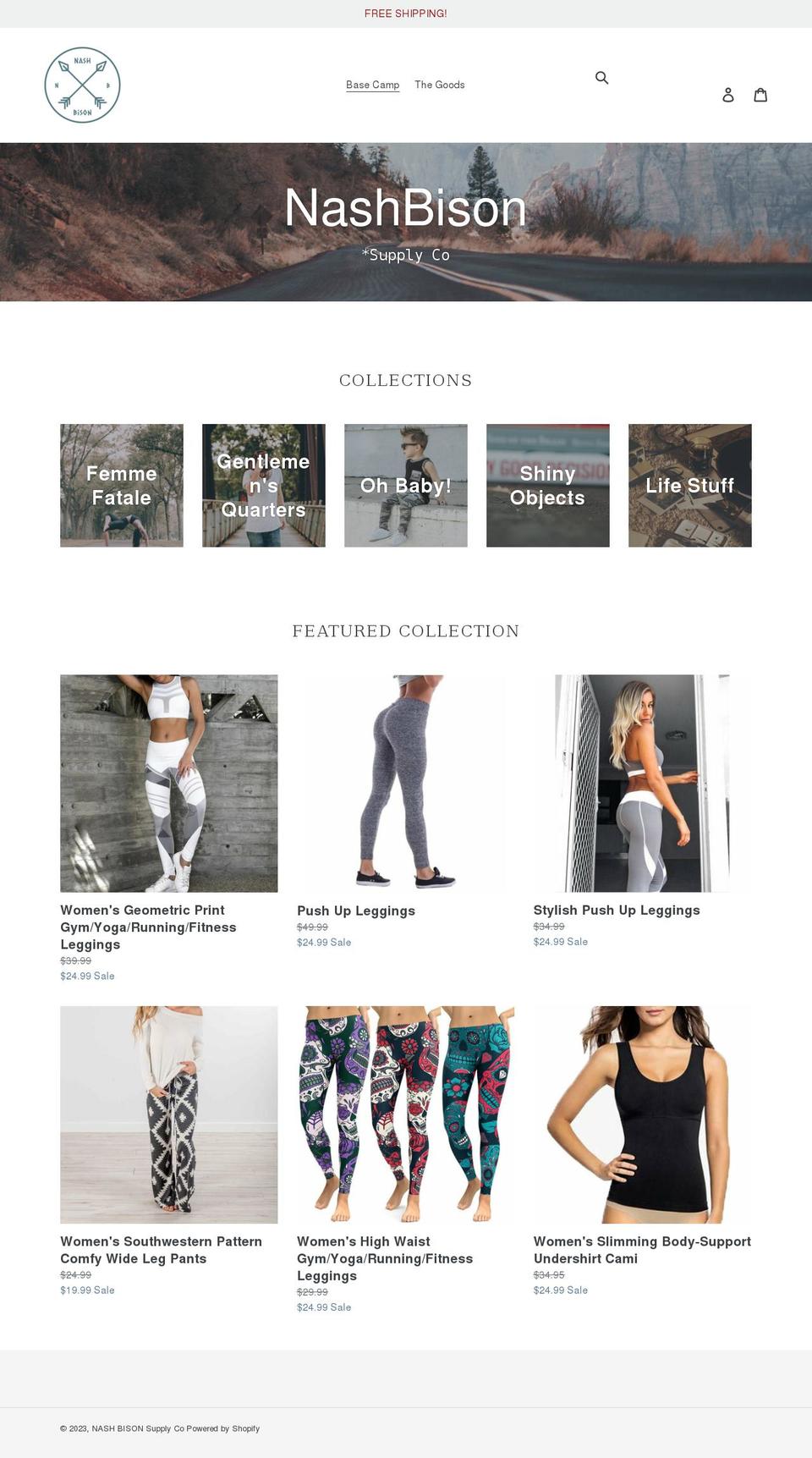 nashbison.com shopify website screenshot