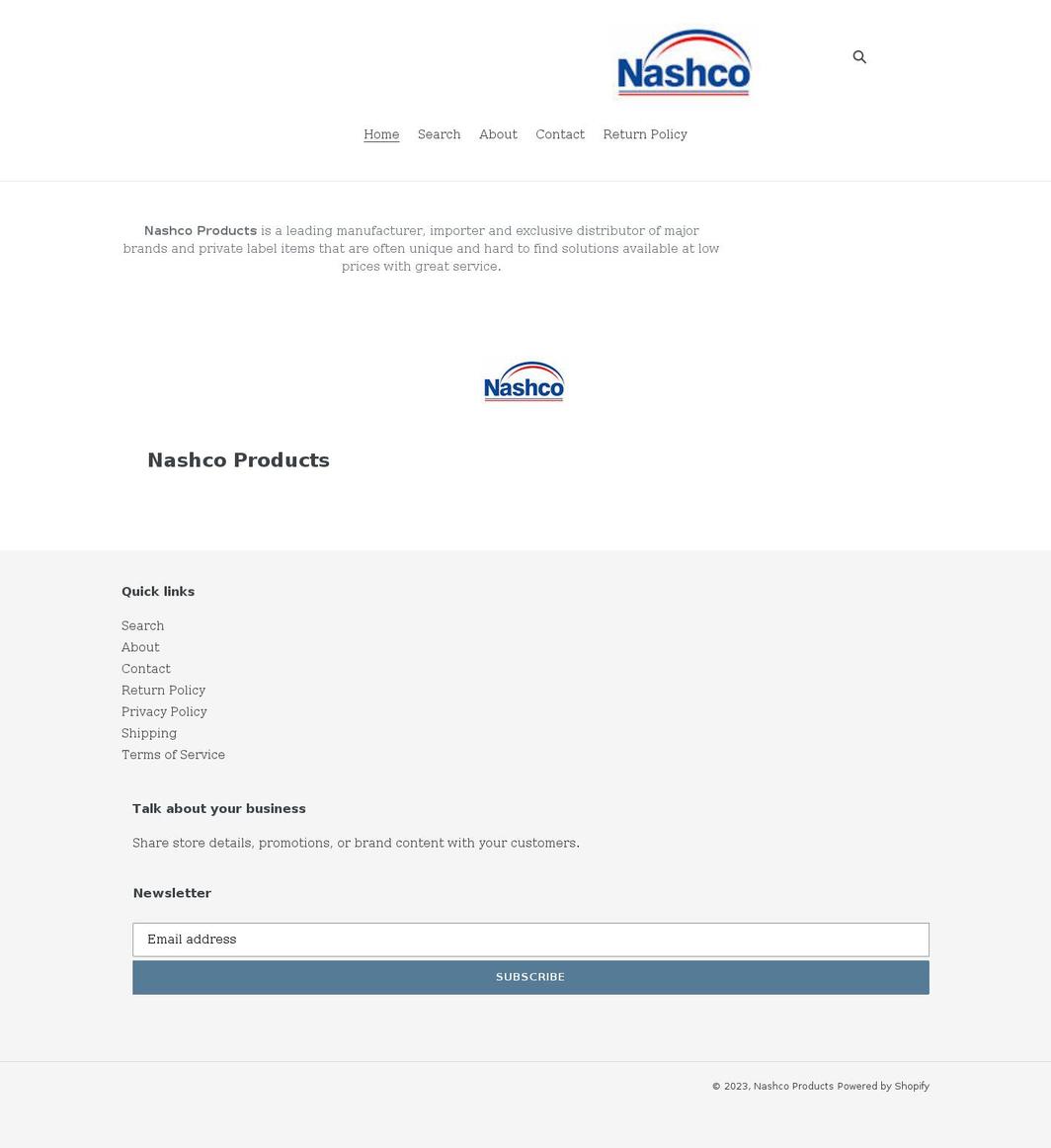 nashcoproducts.com shopify website screenshot