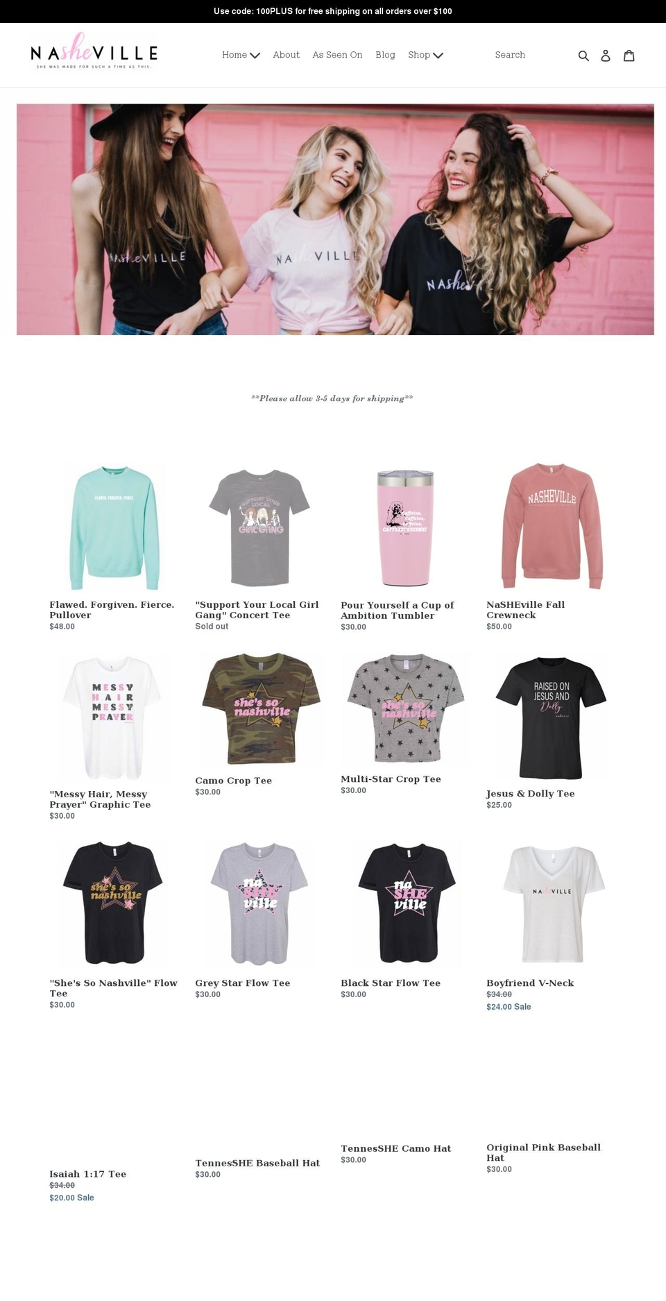 nasheville.myshopify.com shopify website screenshot