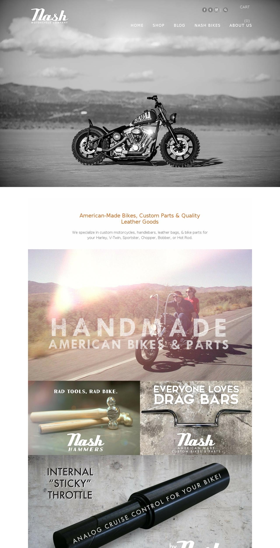 nashmotorcycle.com shopify website screenshot