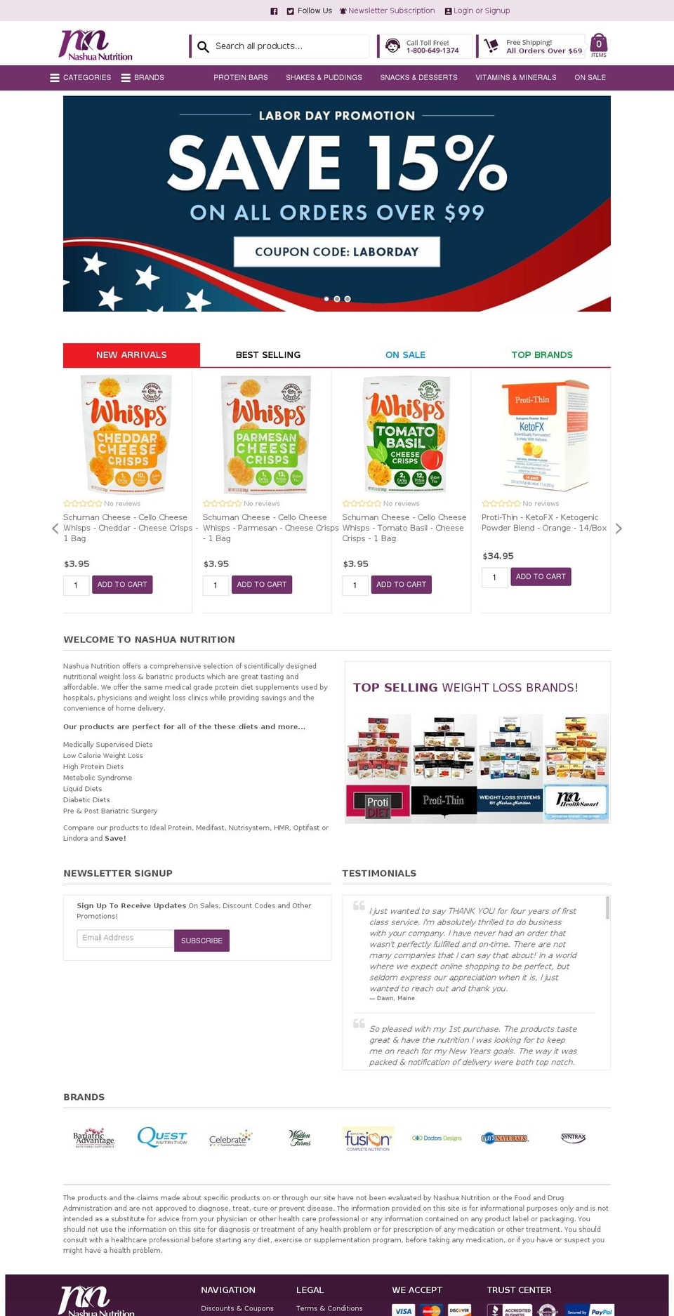 nashuanutrition.co shopify website screenshot