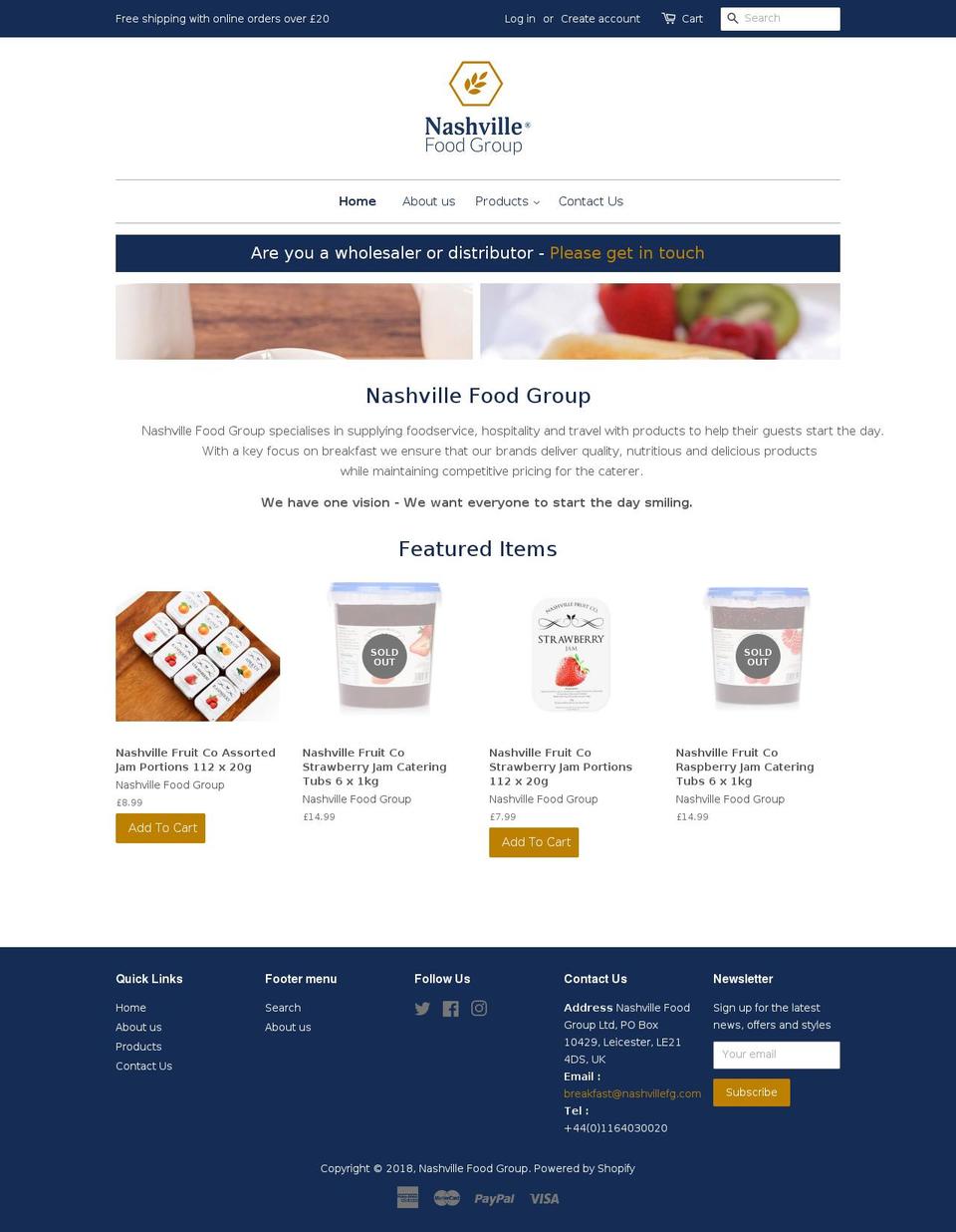 nashville-food-group.myshopify.com shopify website screenshot