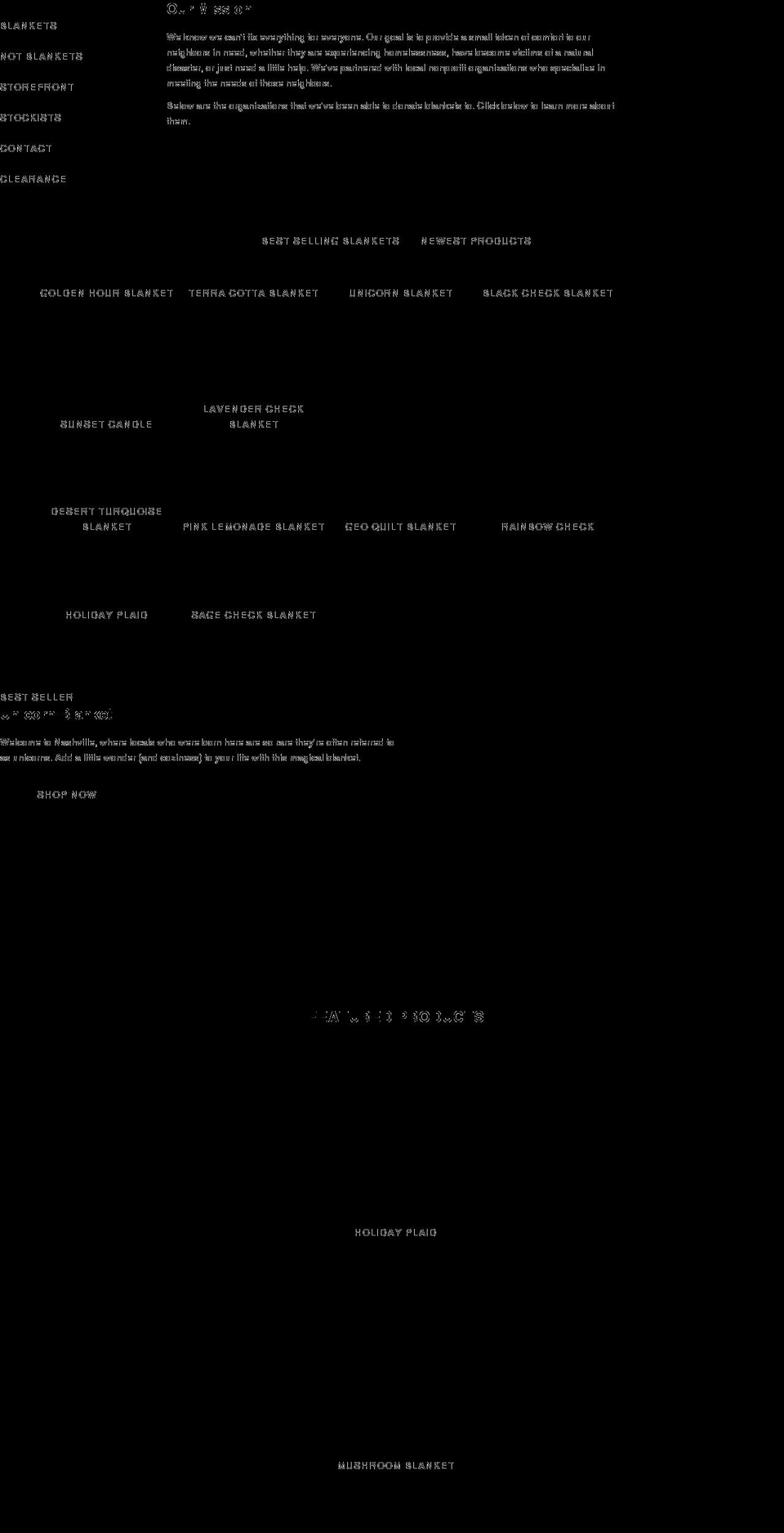 nashvilleblanketproject.com shopify website screenshot