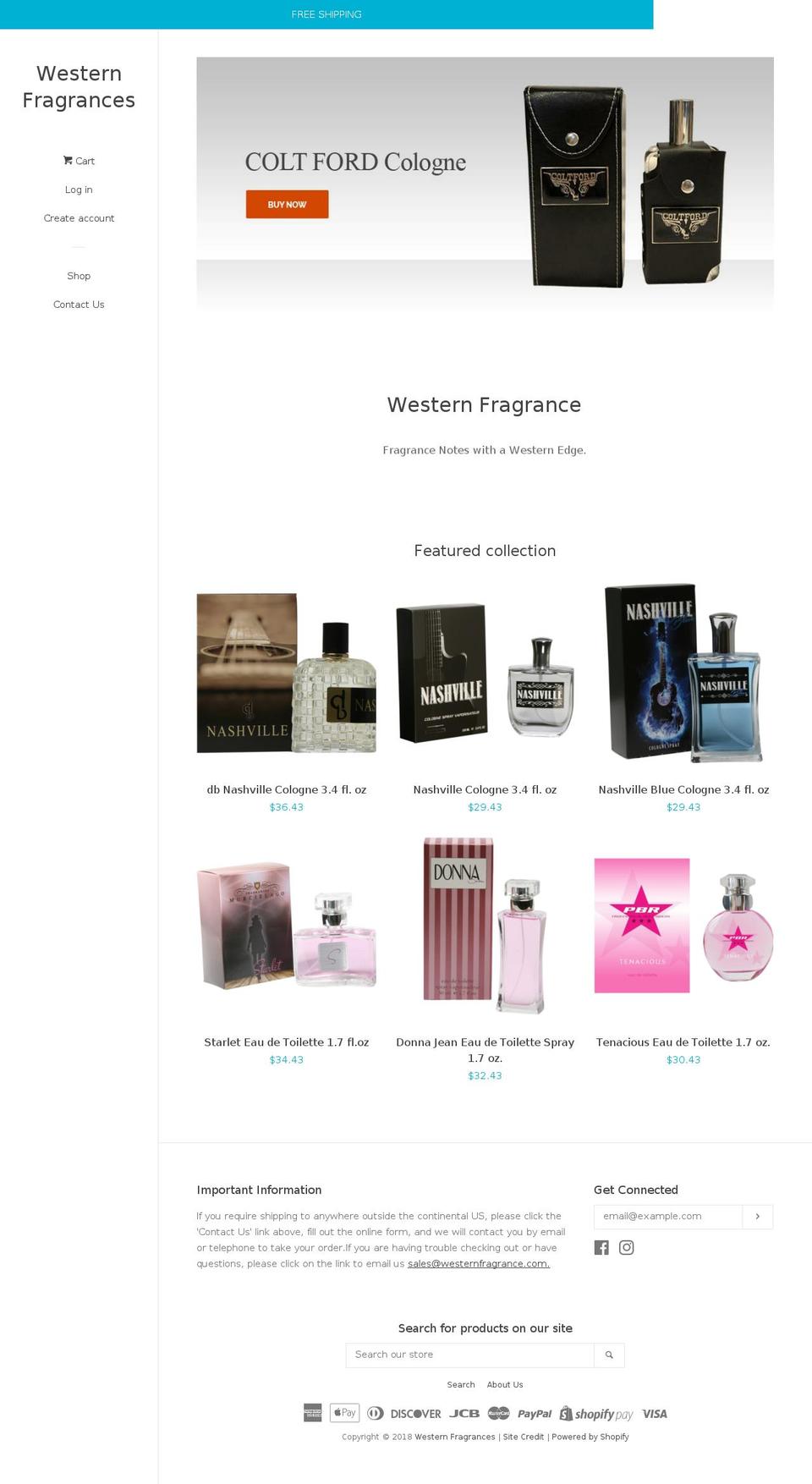 nashvillefragrances.net shopify website screenshot