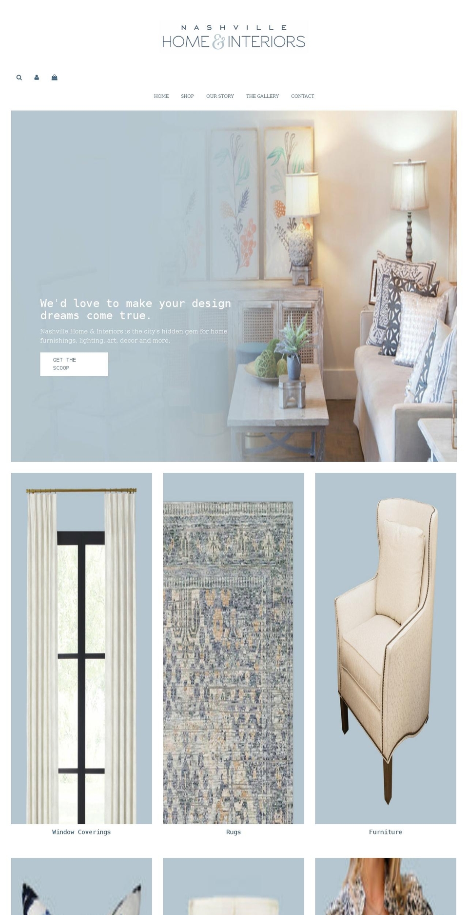 nashvillehomeandinteriors.com shopify website screenshot