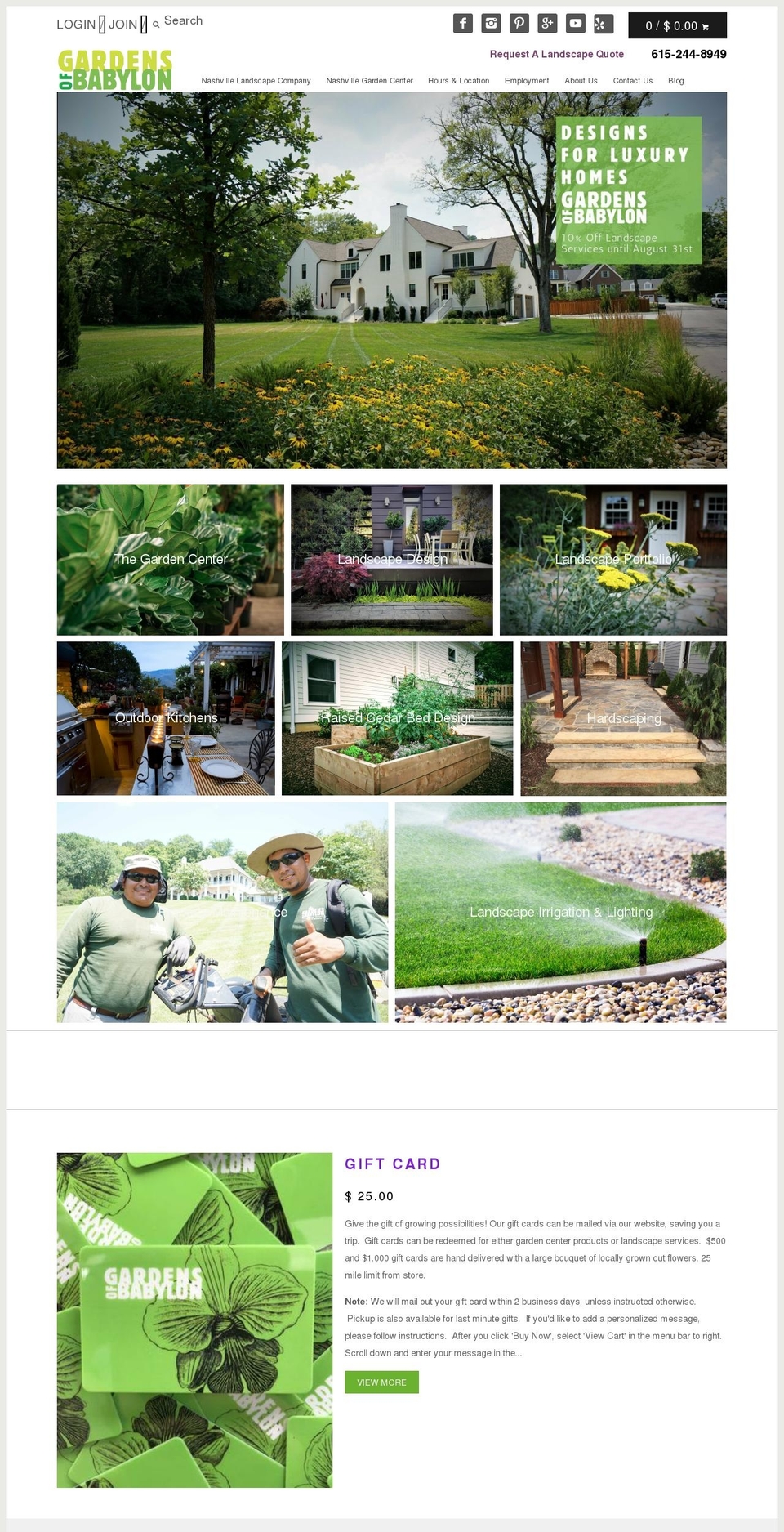 nashvillelandscapers.net shopify website screenshot