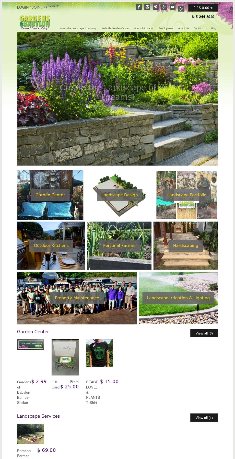 nashvillesgardencenter.com shopify website screenshot