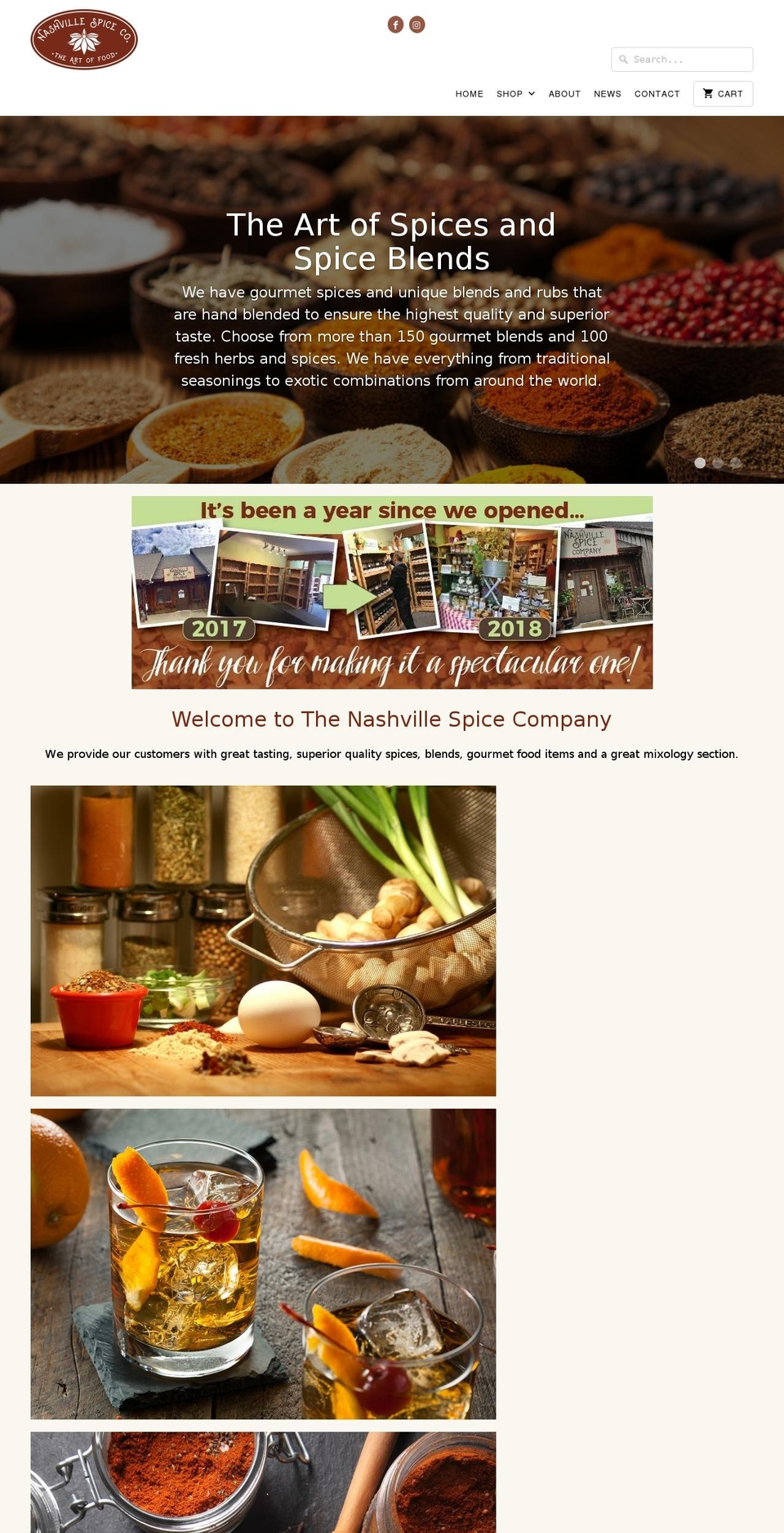 nashvillespiceco.com — Shopify storefront screenshot