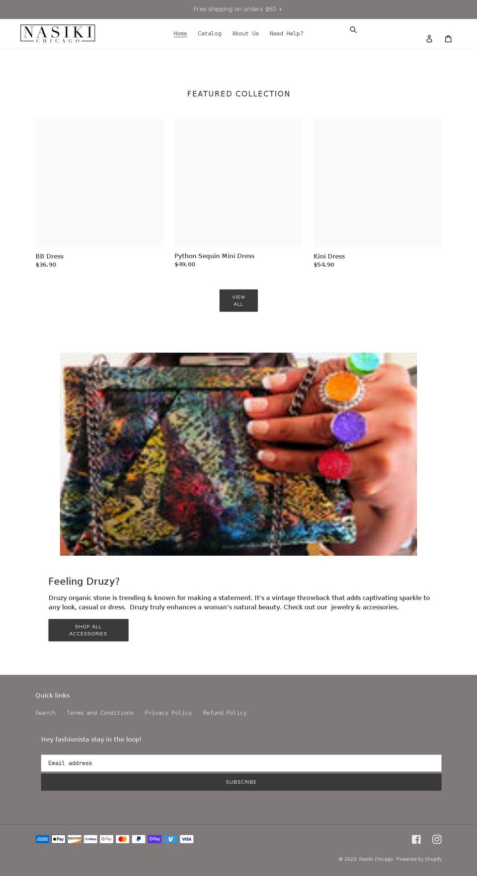 nasiki-chicago.com shopify website screenshot