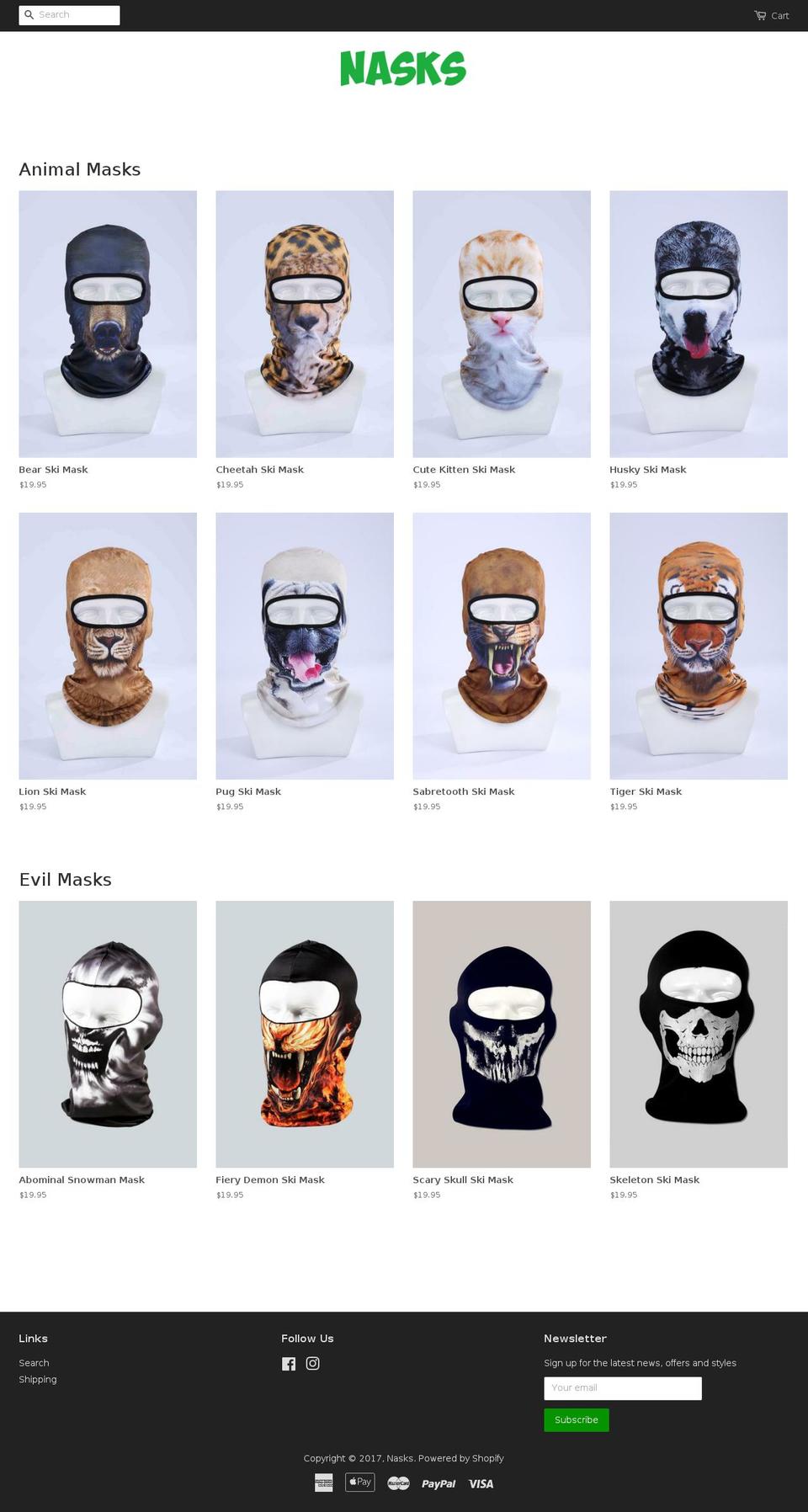 nasks.com shopify website screenshot