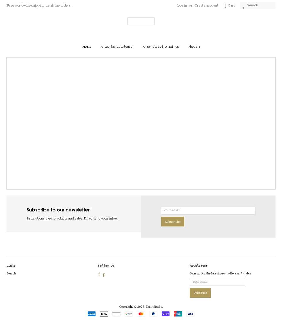 nasrstudio.com shopify website screenshot