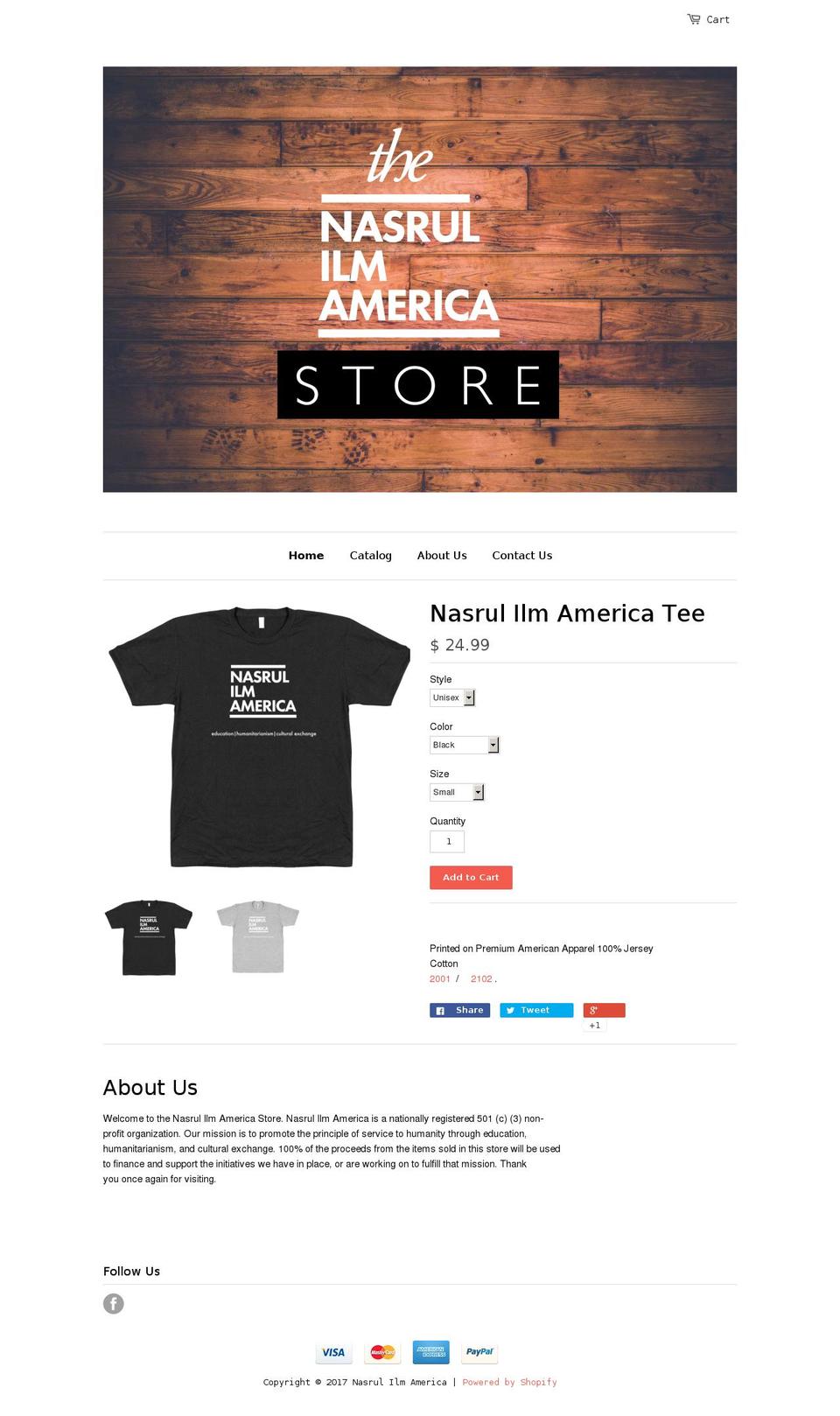 nasrulilmamericastore.com shopify website screenshot