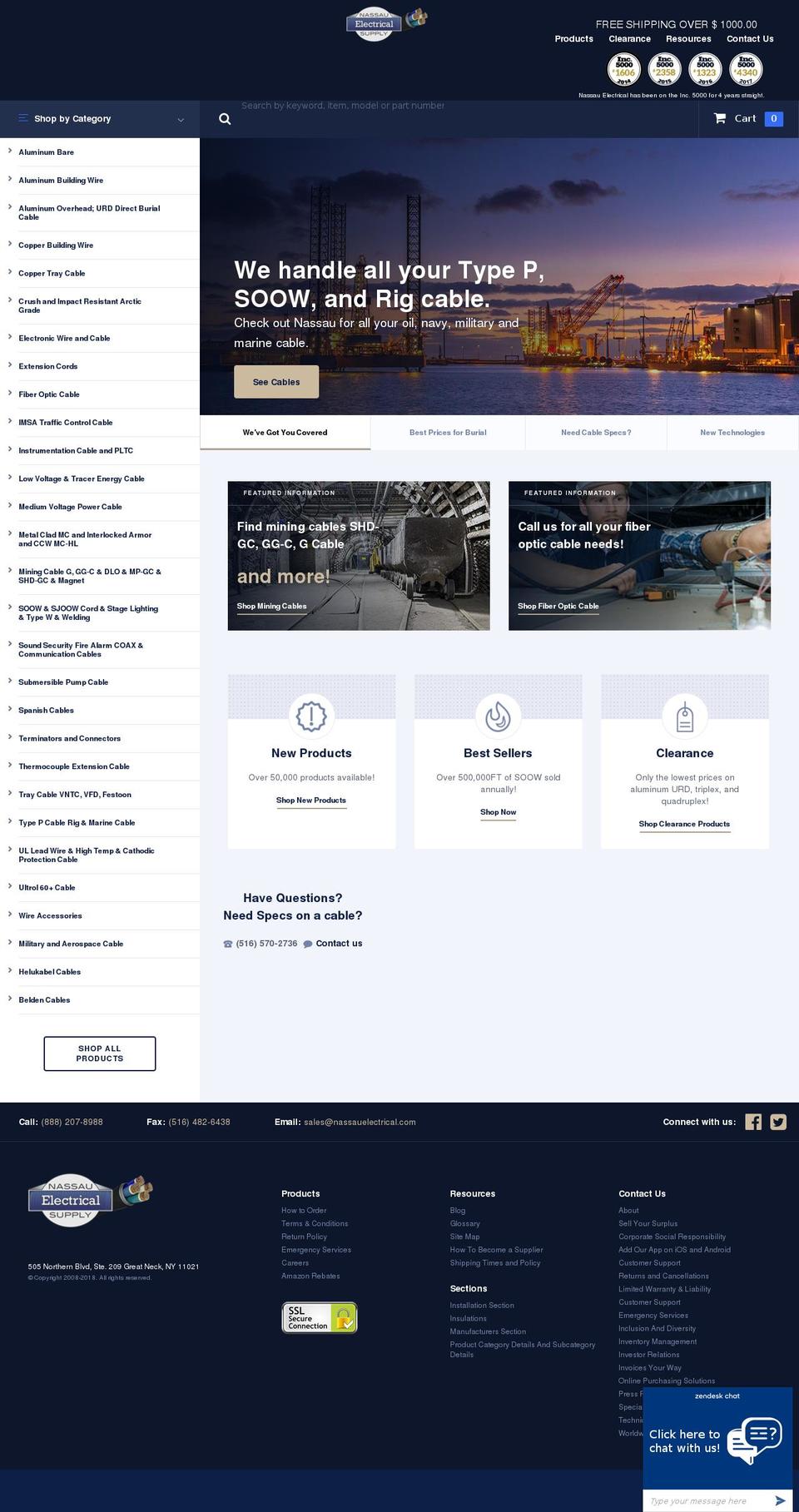 nassauelectrical.com — Shopify storefront screenshot