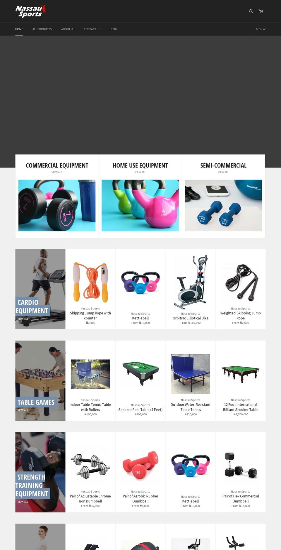 nassausportsng.com shopify website screenshot