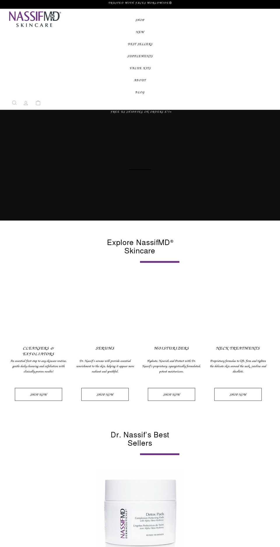 nassifmdskincare.com shopify website screenshot