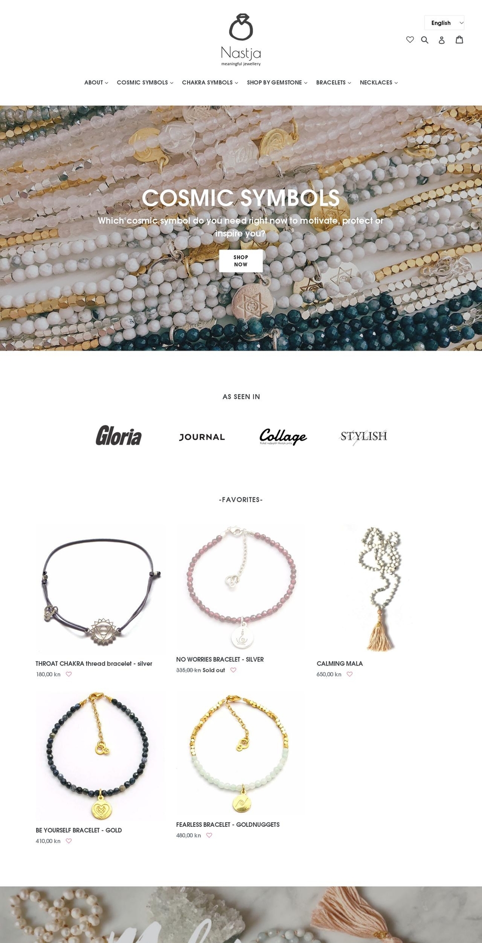 nastjajewellery.com shopify website screenshot