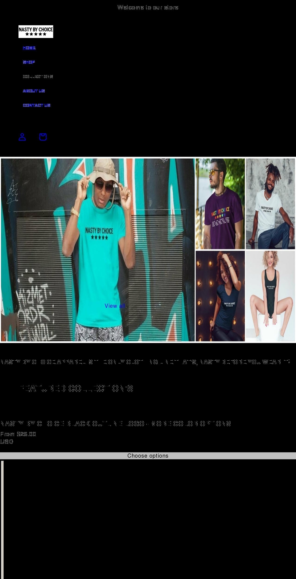nastybychoice.com shopify website screenshot