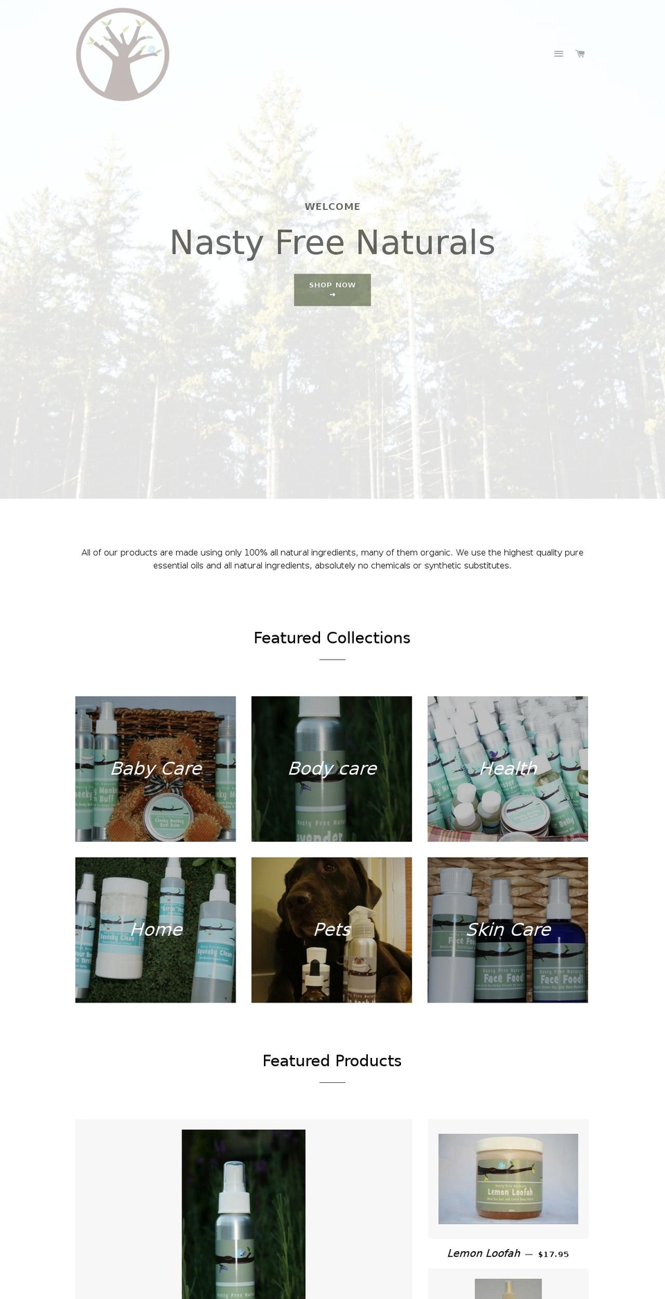 nastyfreenaturals.ca shopify website screenshot