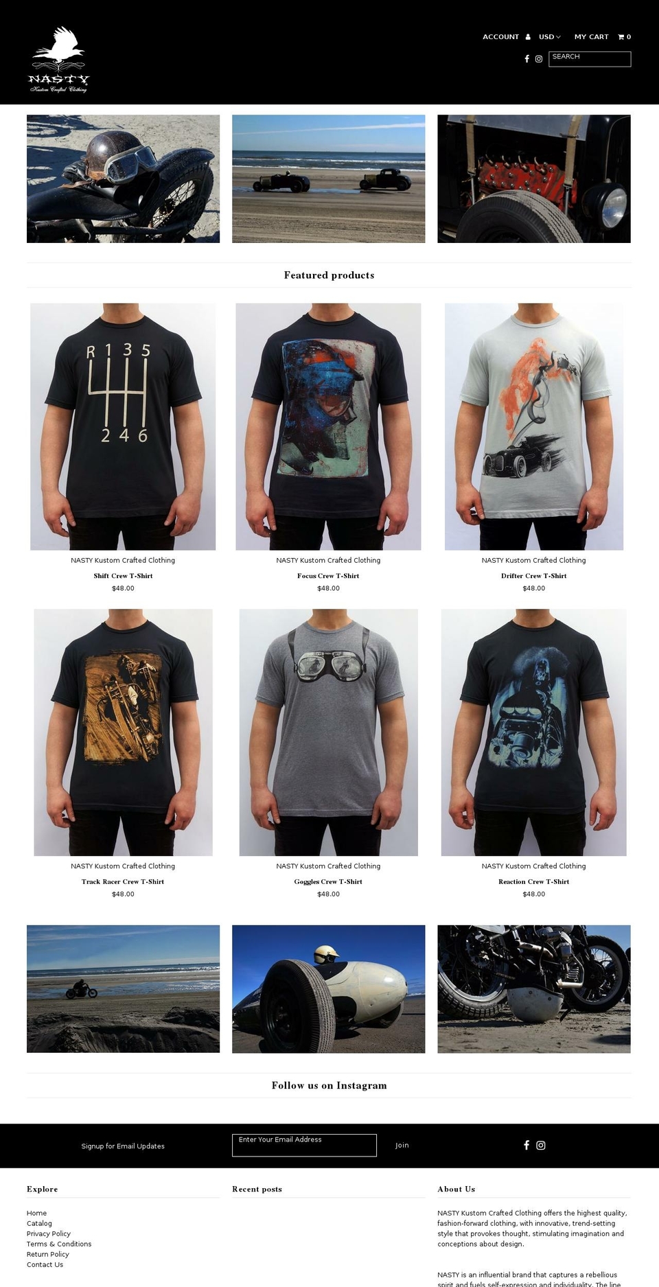 nastyusa.com shopify website screenshot