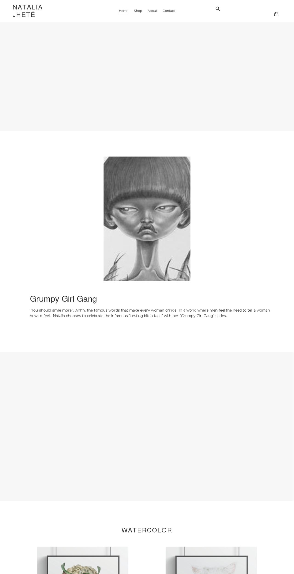 nataliajhete.com shopify website screenshot