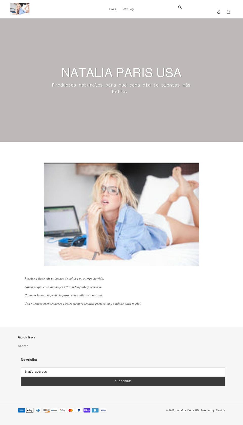 nataliaparisusa.com shopify website screenshot