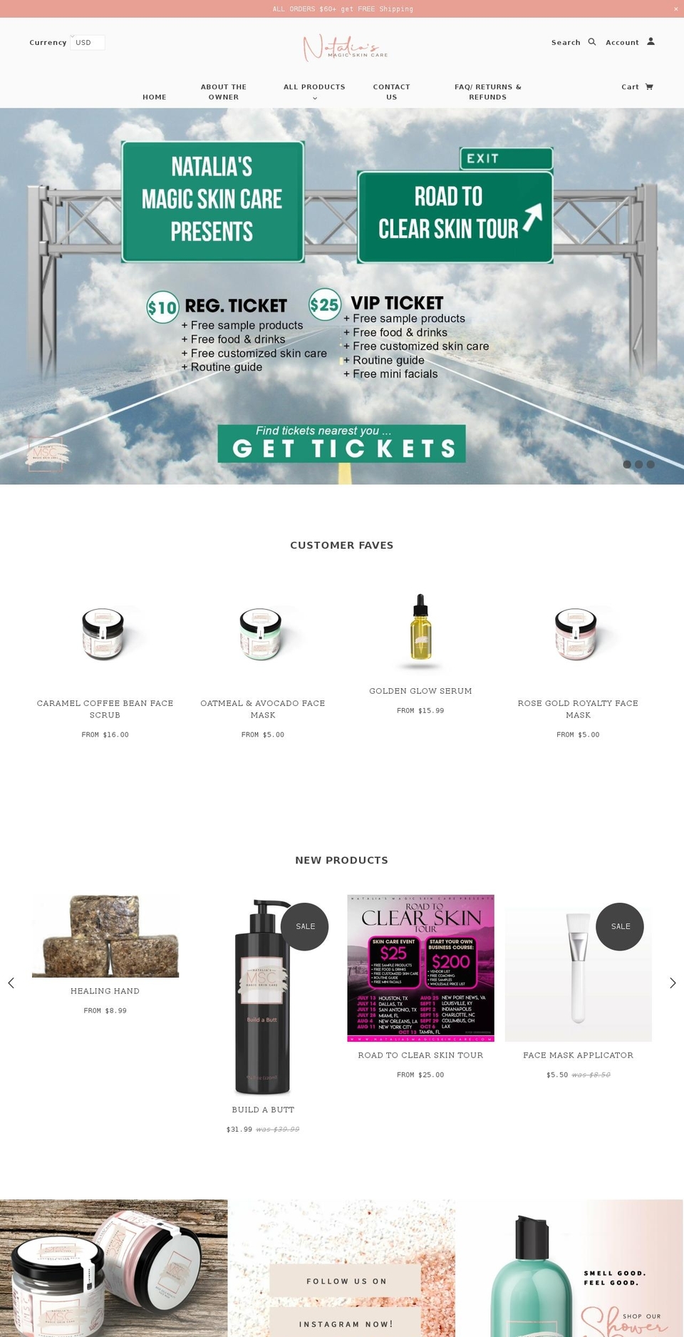 nataliasmagicskincare.com shopify website screenshot