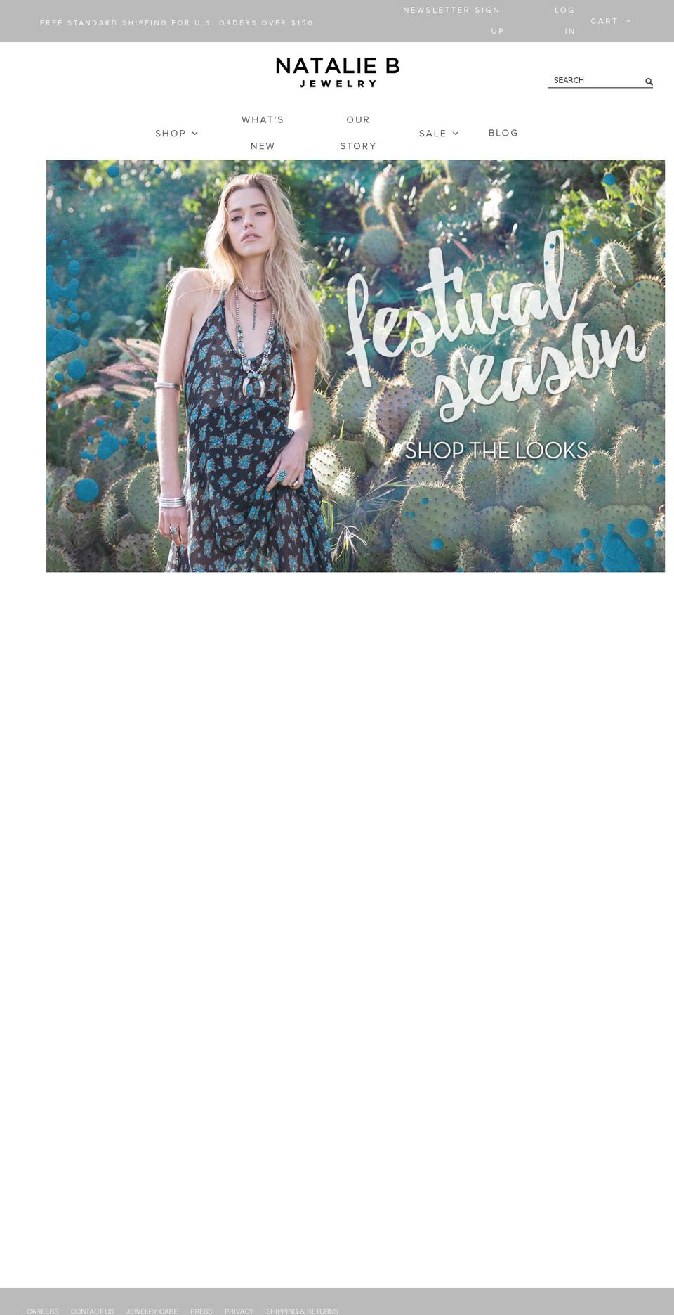 nataliebjewelry.com shopify website screenshot