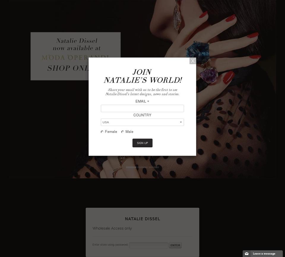 nataliedissel.com shopify website screenshot