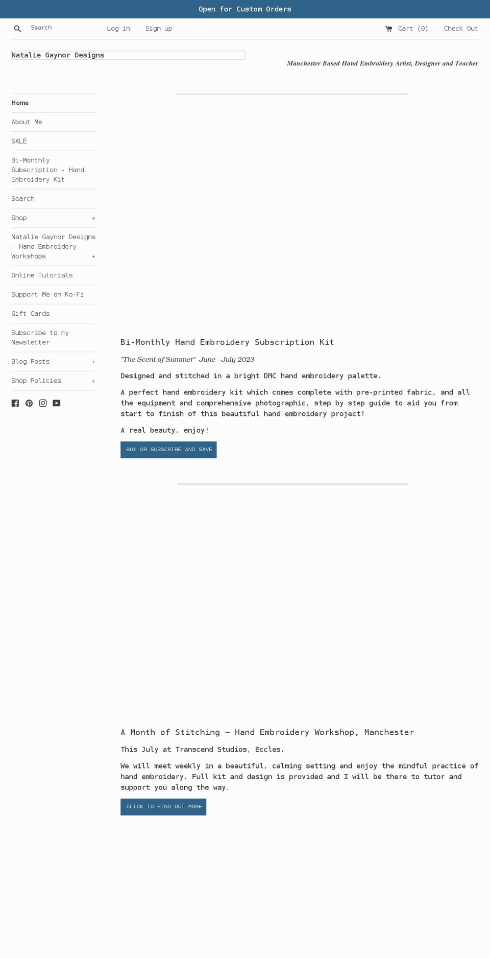 nataliegaynordesigns.co.uk shopify website screenshot