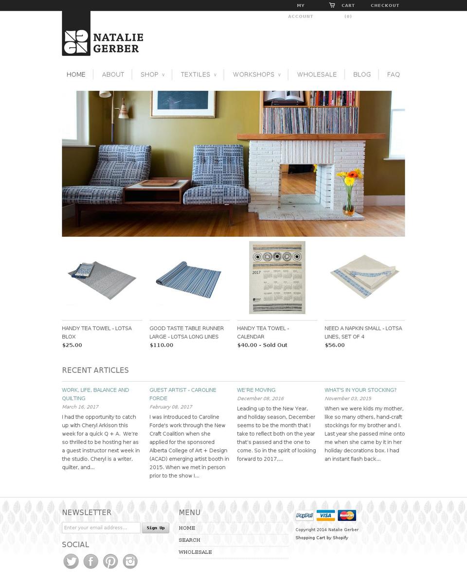 nataliegerber.ca shopify website screenshot