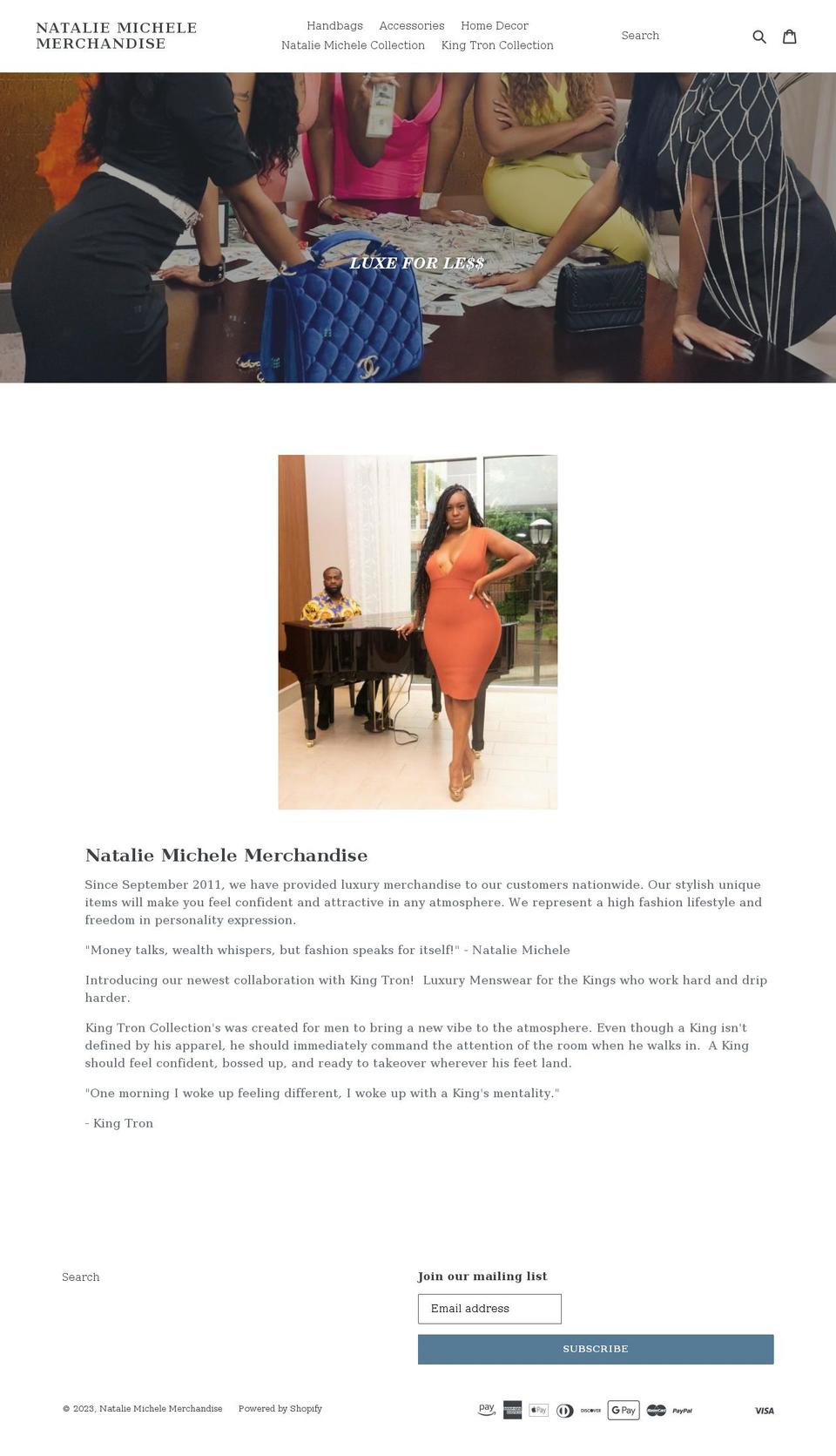nataliemichele.net shopify website screenshot