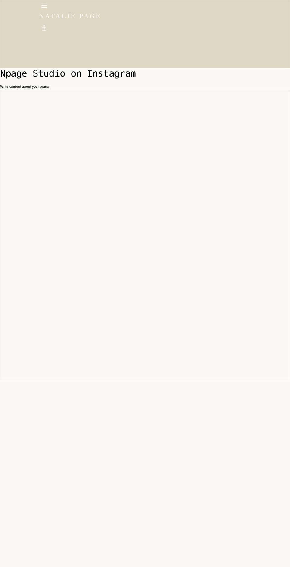 nataliepage.com shopify website screenshot