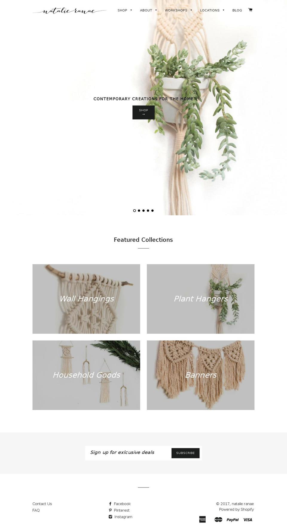 natalieranae.com shopify website screenshot